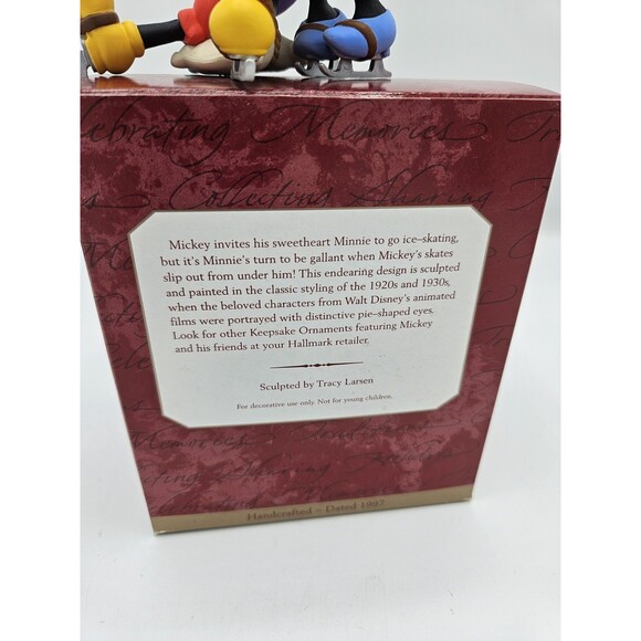 1997 MICKEY MOUSE MINNIE New Pair of Skates Disney Hallmark Christmas Ornament - Picture 8 of 11